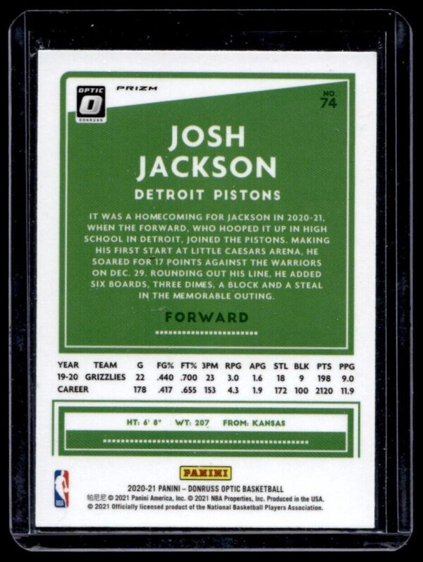 2020 Donruss Memphis Grizzlies #74 Josh Jackson