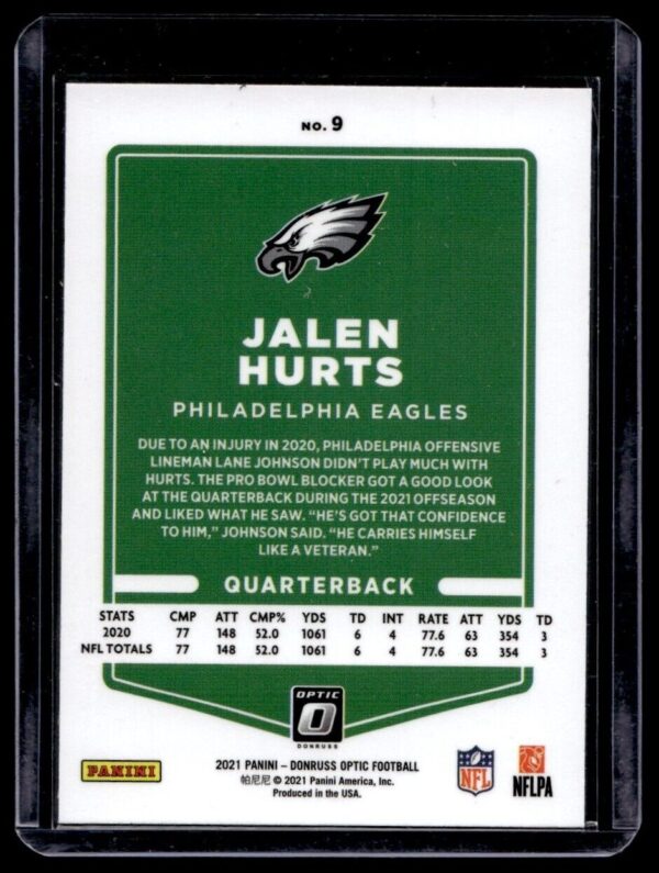 2021 Donruss Optic Philadelphia Eagles #9 Jalen Hurts