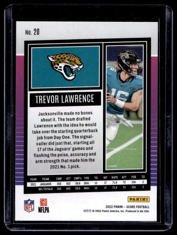 2022 Score Jacksonville Jaguars #20 Trevor Lawrence