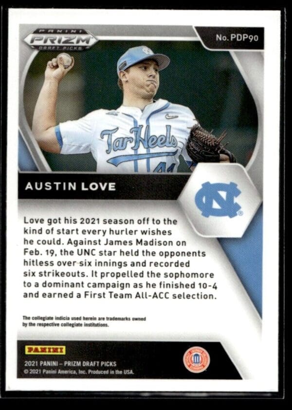 2021 Panini Prizm Draft Picks  #PDP90 Austin Love