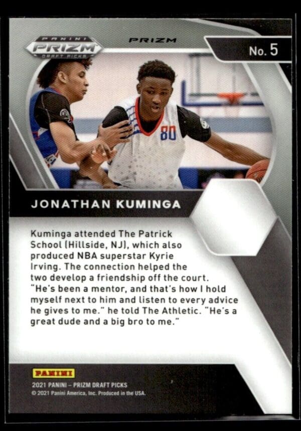 2021 Panini Chronicles Draft Picks NBA G League Ignite #5 Jonathan Kuminga Orang