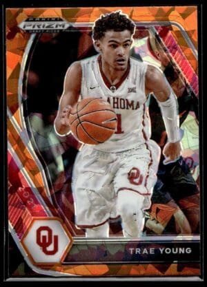 2021 Panini Prizm Draft Picks Oklahoma Sooners #78 Trae Young Orange Cracked Ice