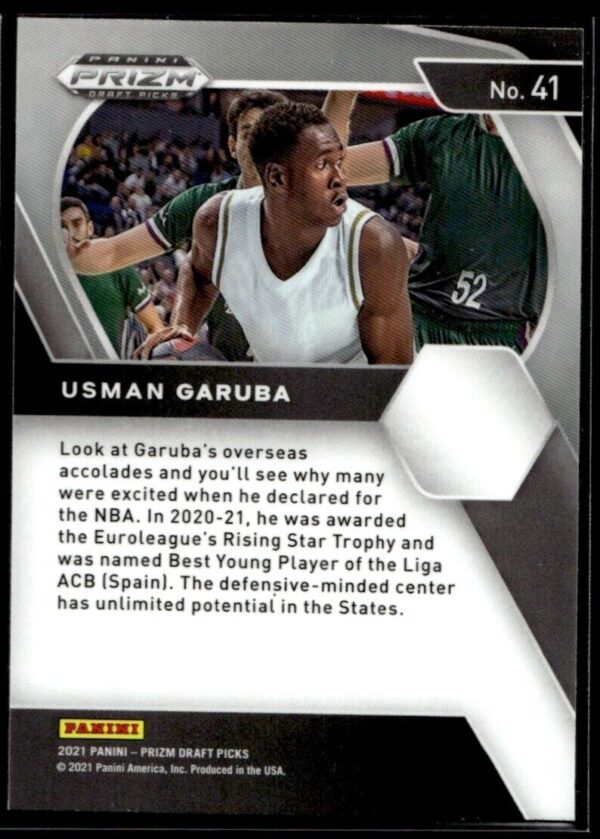 _10 2021 Panini Prizm Draft Picks Real Madrid #41 Usman Garuba RC Rookie