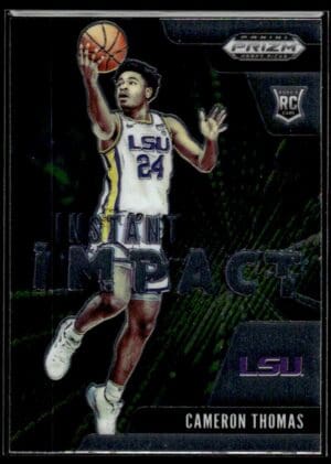 2021 Panini Prizm Draft Picks Instant Impact LSU Tigers #20 Cameron Thomas RC