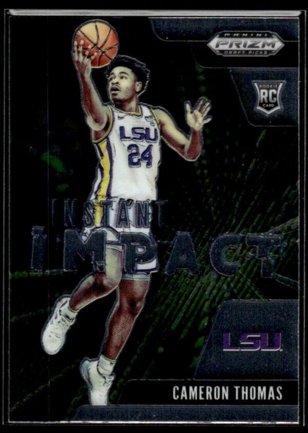 2021 Panini Prizm Draft Picks Instant Impact LSU Tigers #20 Cameron Thomas RC