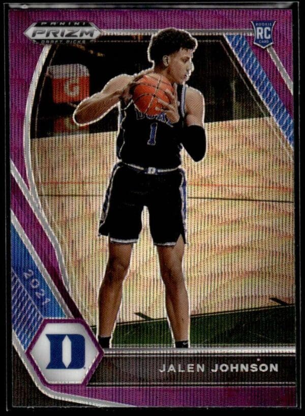 2021 Panini Prizm Draft Picks Duke Blue Devils #10 Jalen Johnson RC Purple Wave