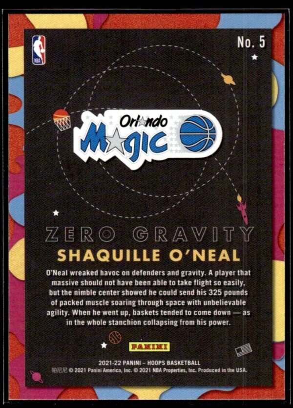 2021 Hoops Zero Gravity Orlando Magic #5 Shaquille O'Neal