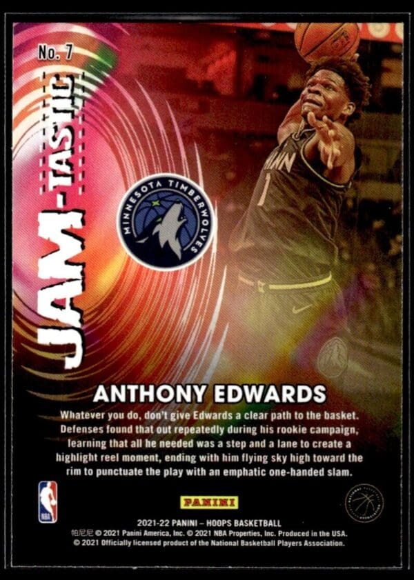 2021 Hoops JAM-tastic Minnesota Timberwolves #7 Anthony Edwards