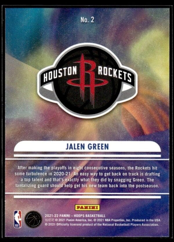 2021 Hoops We Got Next Houston Rockets #2 Jalen Green RC Rookie
