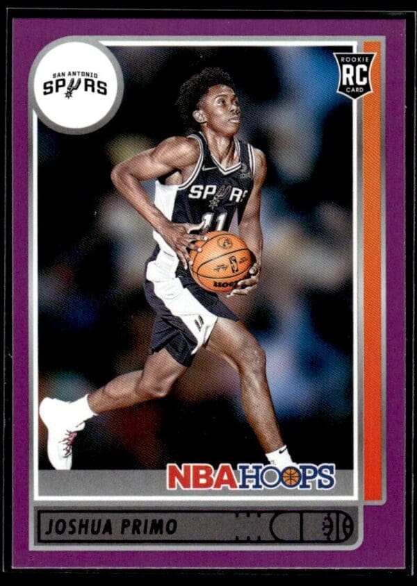 _10 2021 Hoops San Antonio Spurs #220 Joshua Primo RC Rookie Purple