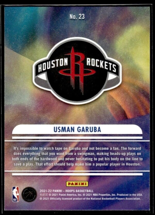 2021 Hoops We Got Next Houston Rockets #23 Usman Garuba RC Rookie