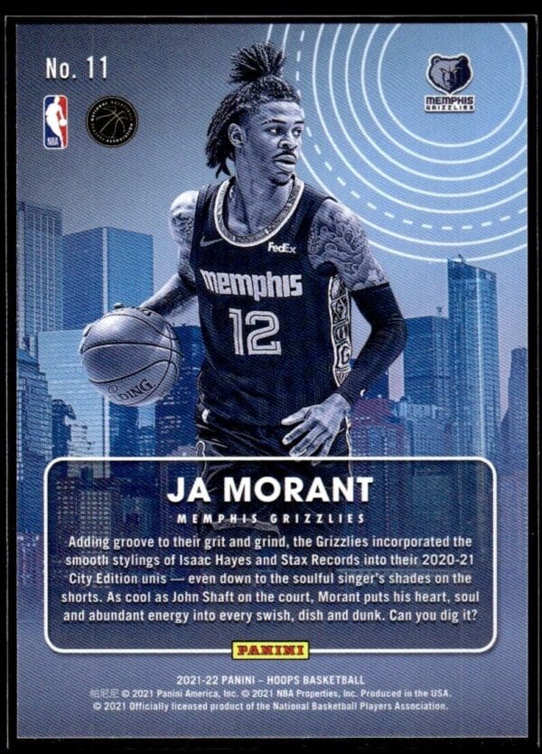 2021 Hoops City Edition Memphis Grizzlies #11 Ja Morant
