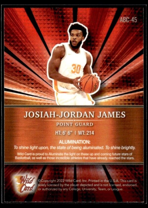 2021 Wild Card Alumination  #ABC-45 Josiah-Jordan James