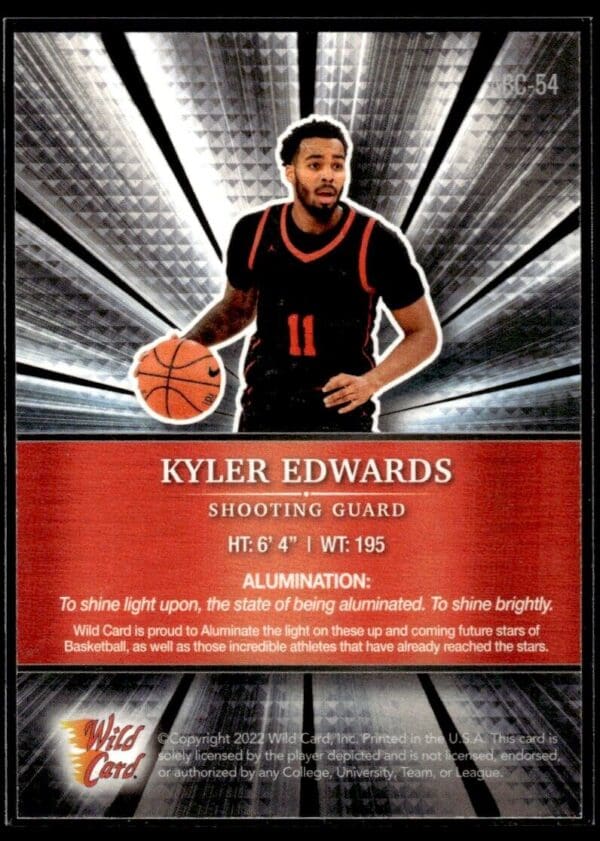 2021 Wild Card Alumination  #ABC-54 Kyler Edwards