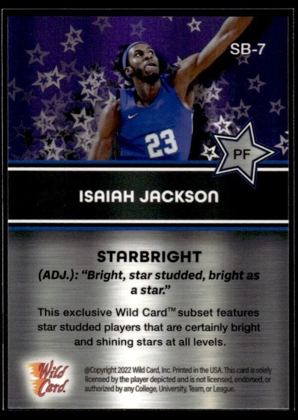 2021 Wild Card Alumination Starbright  #SB-7 Isaiah Jackson