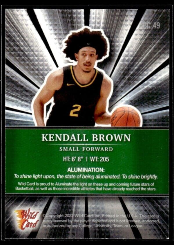 2021 Wild Card Alumination  #ABC-49 Kendall Brown