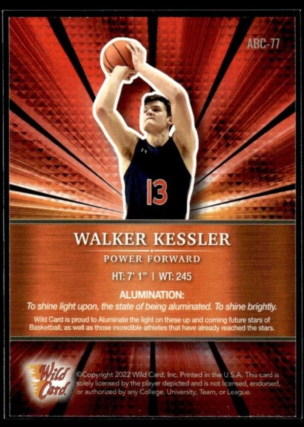 2021 Wild Card Alumination  #ABC-77 Walker Kessler