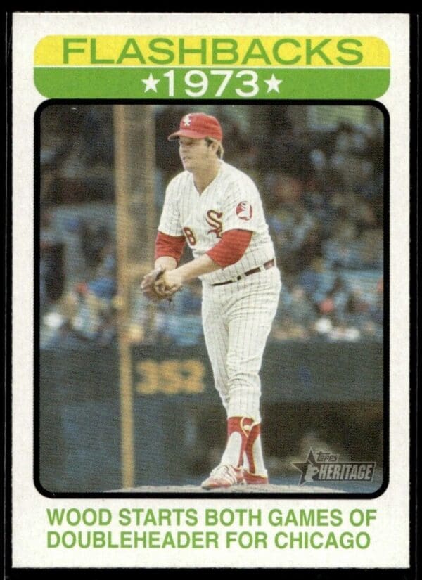 _10 2022 Topps Heritage Baseball Flashbacks Wilbur Wood Chicago White Sox #BF-13