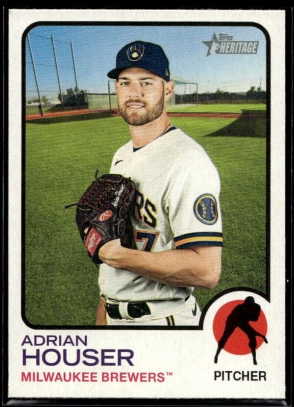 _10 2022 Topps Heritage Adrian Houser Milwaukee Brewers #219
