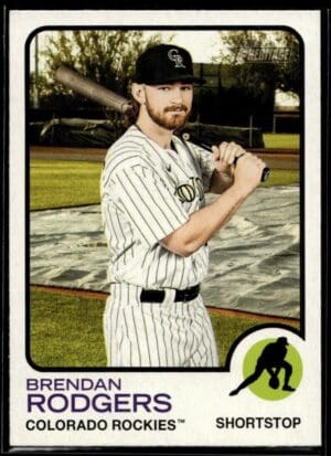 _10 2022 Topps Heritage Brendan Rodgers Colorado Rockies #87
