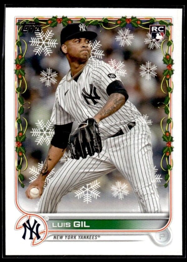 _10 2022 Topps Holiday New York Yankees #HW9 Luis Gil RC Rookie