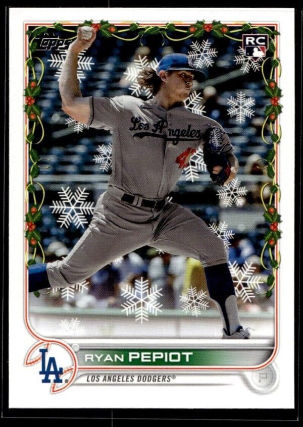 _10 2022 Topps Holiday Los Angeles Dodgers #HW168 Ryan Pepiot RC Rookie