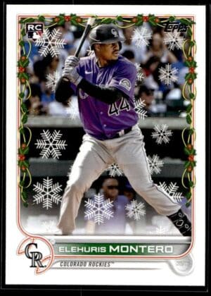 _10 2022 Topps Holiday Colorado Rockies #HW19 Elehuris Montero RC Rookie