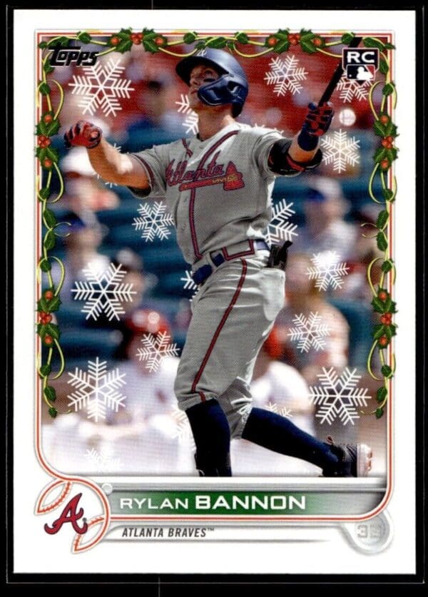 2022 Topps Holiday Atlanta Braves #HW84 Rylan Bannon RC Rookie
