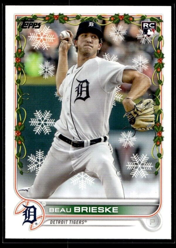 2022 Topps Holiday Detroit Tigers #HW104 Beau Brieske RC Rookie