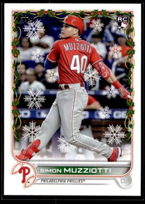 2022 Topps Holiday Philadelphia Phillies #HW32 Simon Muzziotti RC Rookie