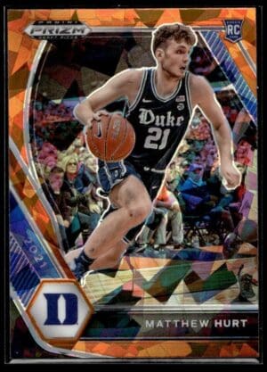 2021 Panini Prizm Draft Picks Duke Blue Devils #ATT-MH Matthew Hurt RC Rookie Or