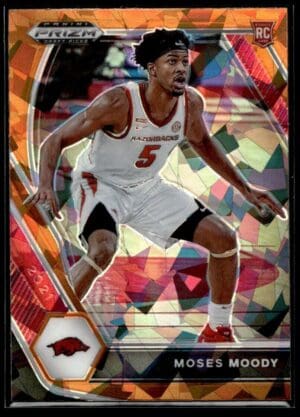 2021 Panini Prizm Draft Picks Arkansas Razorbacks #11 Moses Moody RC Rookie Oran