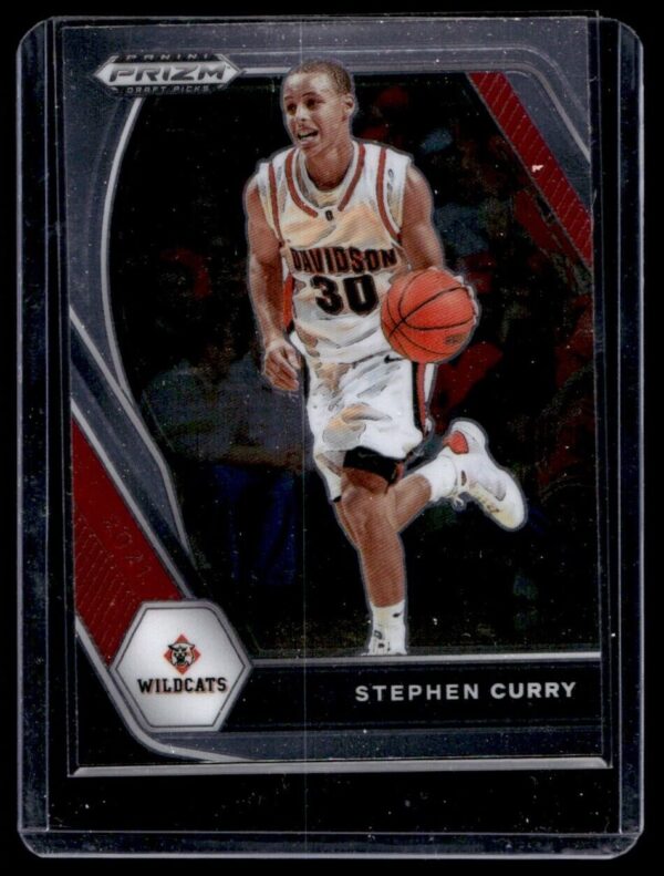 _10 2021 Panini Prizm Draft Picks Davidson Wildcats #56 Stephen Curry RC Rookie
