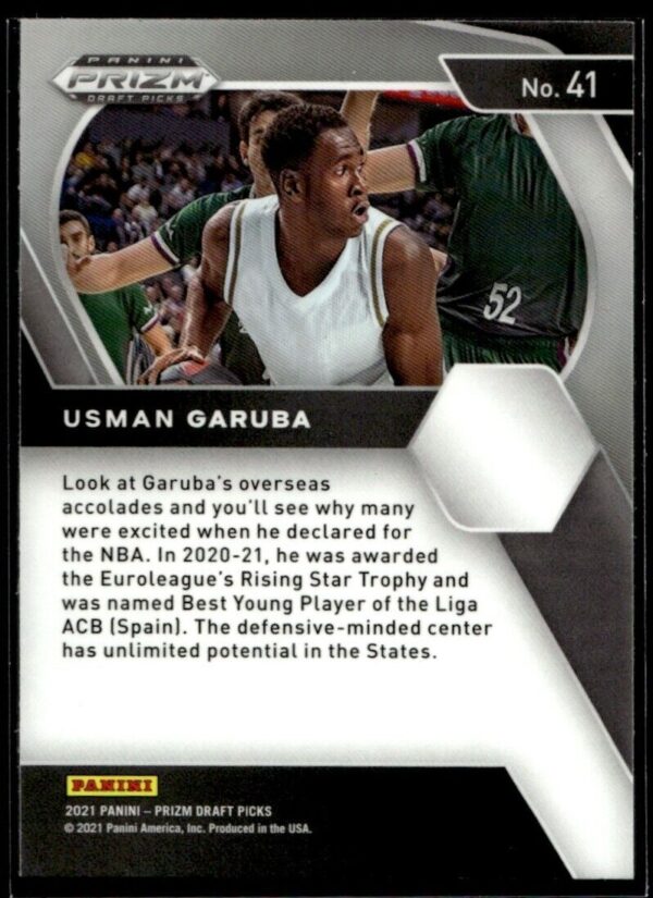 _10 2021 Panini Prizm Draft Picks Real Madrid #41 Usman Garuba RC Rookie