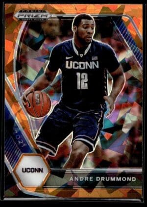 _10 2021 Panini Prizm Draft Picks Connecticut Huskies #92 Andre Drummond Orange Ice