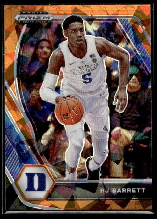 _10 2021 Panini Prizm Draft Picks Duke Blue Devils #95 RJ Barrett Orange Ice Prizm