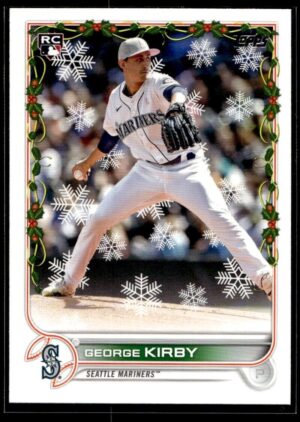 _10 2022 Topps Holiday Everett AquaSox #166 George Kirby RC Rookie