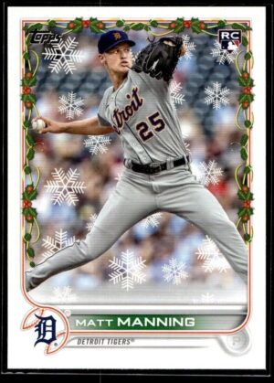 _10 2022 Topps Holiday Connecticut Tigers #58 Matt Manning RC Rookie