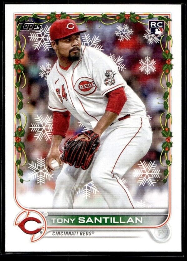 2022 Topps Holiday Cincinnati Reds #60 Tony Santillan RC Rookie