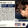 1991 Pro Set Dallas Cowboys #130 John Gesek RC Rookie