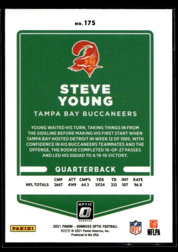 2021 Donruss Optic Steve Young Tampa Bay Buccaneers #175