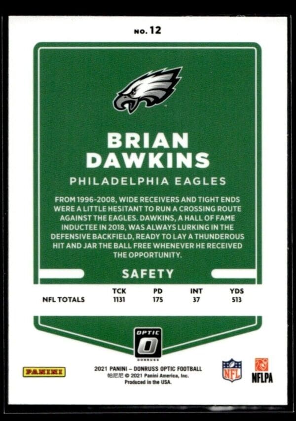 2021 Donruss Optic Brian Dawkins Philadelphia Eagles #12