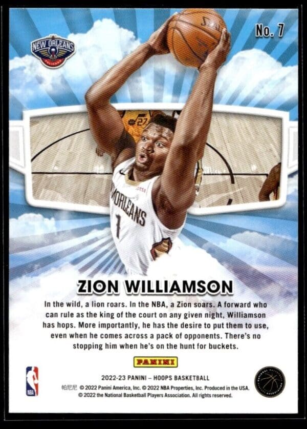 _10 2022 Hoops Skyview New Orleans Pelicans #7 Zion Williamson