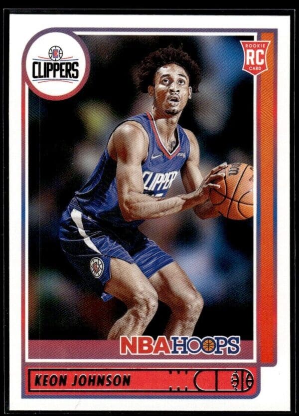 _10 2021 NBA Hoops Los Angeles Clippers #205 Keon Johnson RC Rookie