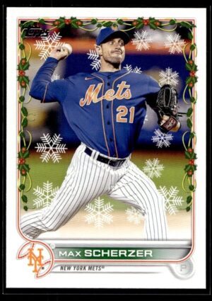 _10 2022 Topps Holiday New York Mets #HW161 Max Scherzer