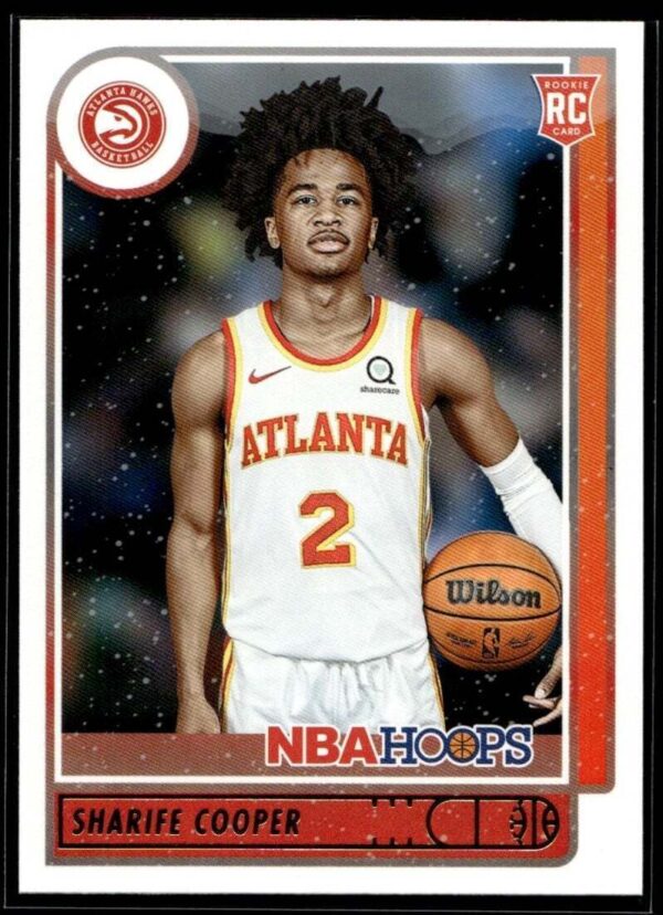 _10 2021 NBA Hoops Atlanta Hawks #249 Sharife Cooper RC Rookie Winter Edition