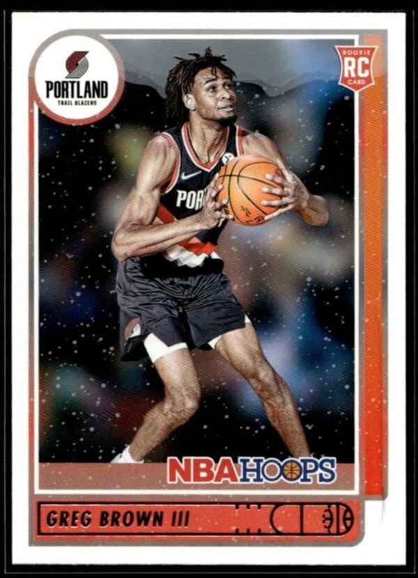 2021 NBA Hoops Portland Trail Blazers #226 Greg Brown III Rookie Winter Edition