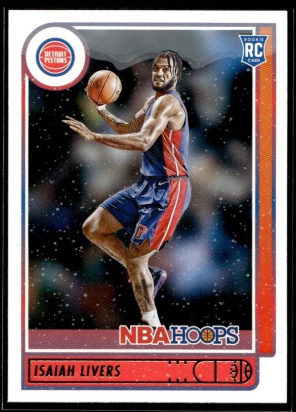 _10 2021 NBA Hoops Detroit Pistons #208 Isaiah Livers RC Rookie Winter Edition