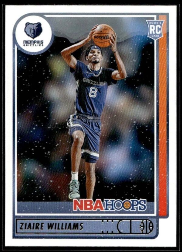 _10 2021 NBA Hoops Memphis Grizzlies #211 Ziaire Williams RC Rookie Winter Edition