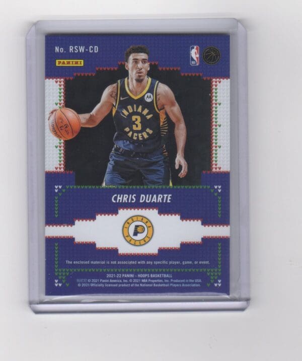2021 Hoops Winter Rookie Sweaters Indiana Pacers #RSW-CD Chris Duarte RC Rookie